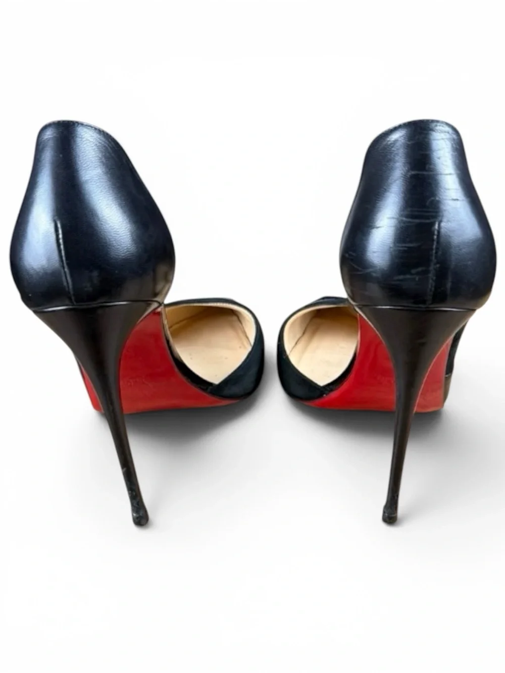 Christian Louboutin Black Suede & Patent Leather D’Orsay Pumps – Size 38.5 - Picture 11 of 12